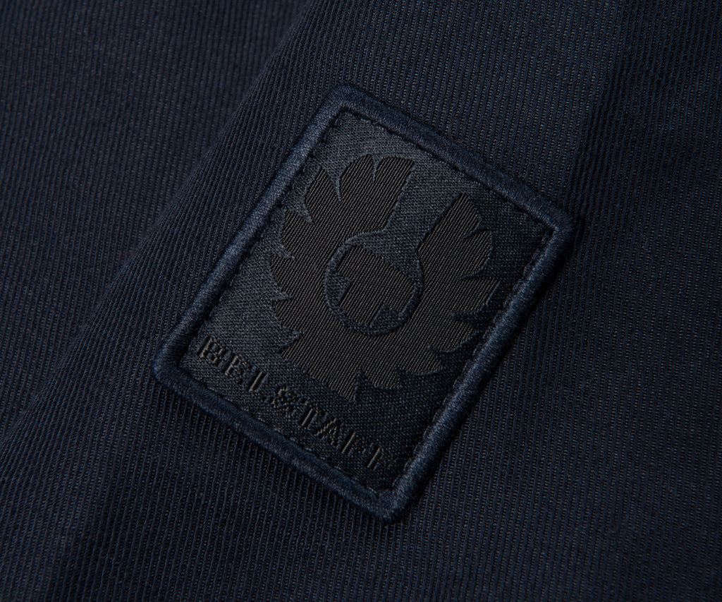 Belstaff Dark Ink Helston Linen Cotton Twill Tailored Jacket