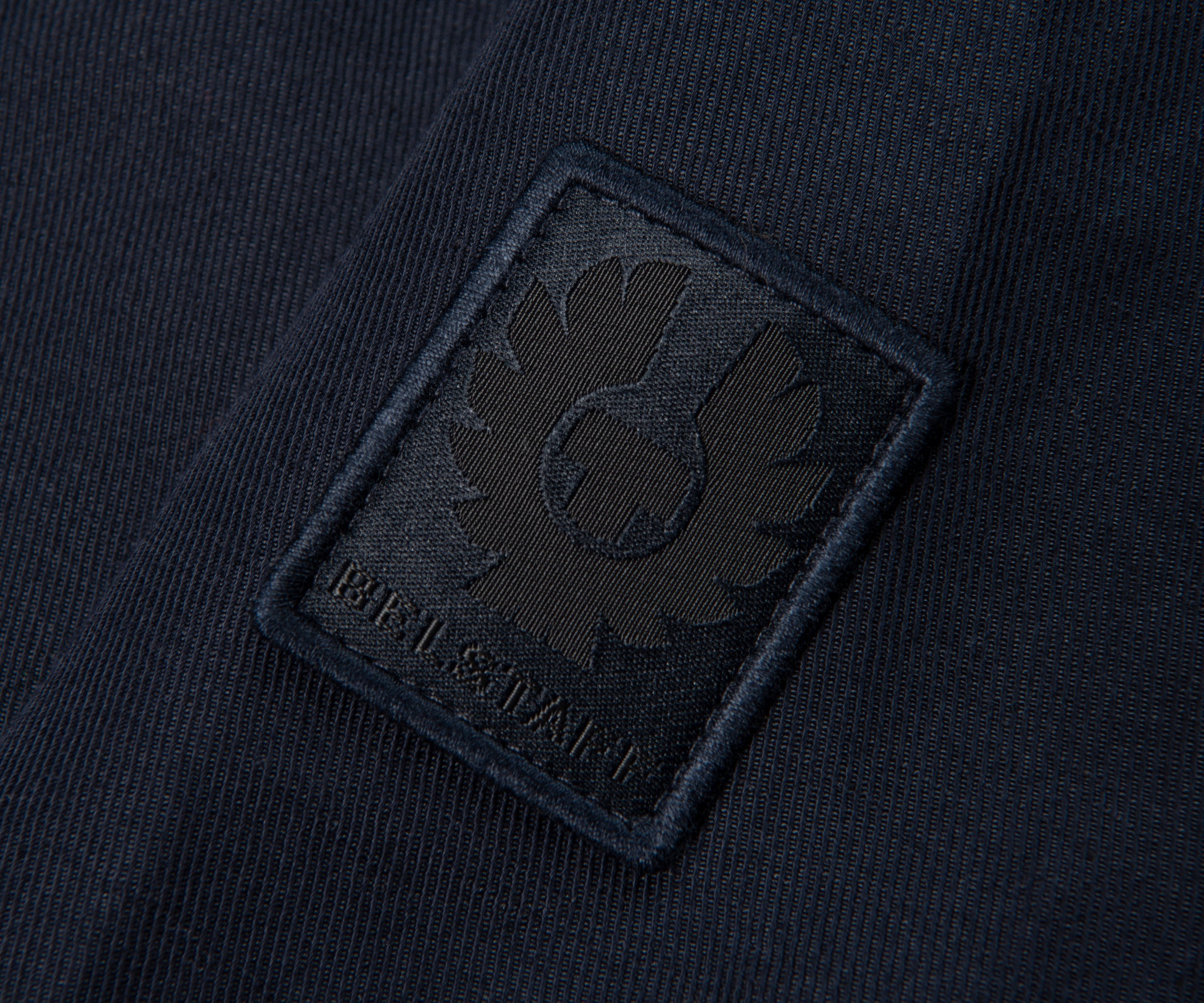 Belstaff Dark Ink Helston Linen Cotton Twill Tailored Jacket