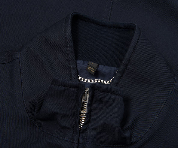 Belstaff Dark Ink Helston Linen Cotton Twill Tailored Jacket