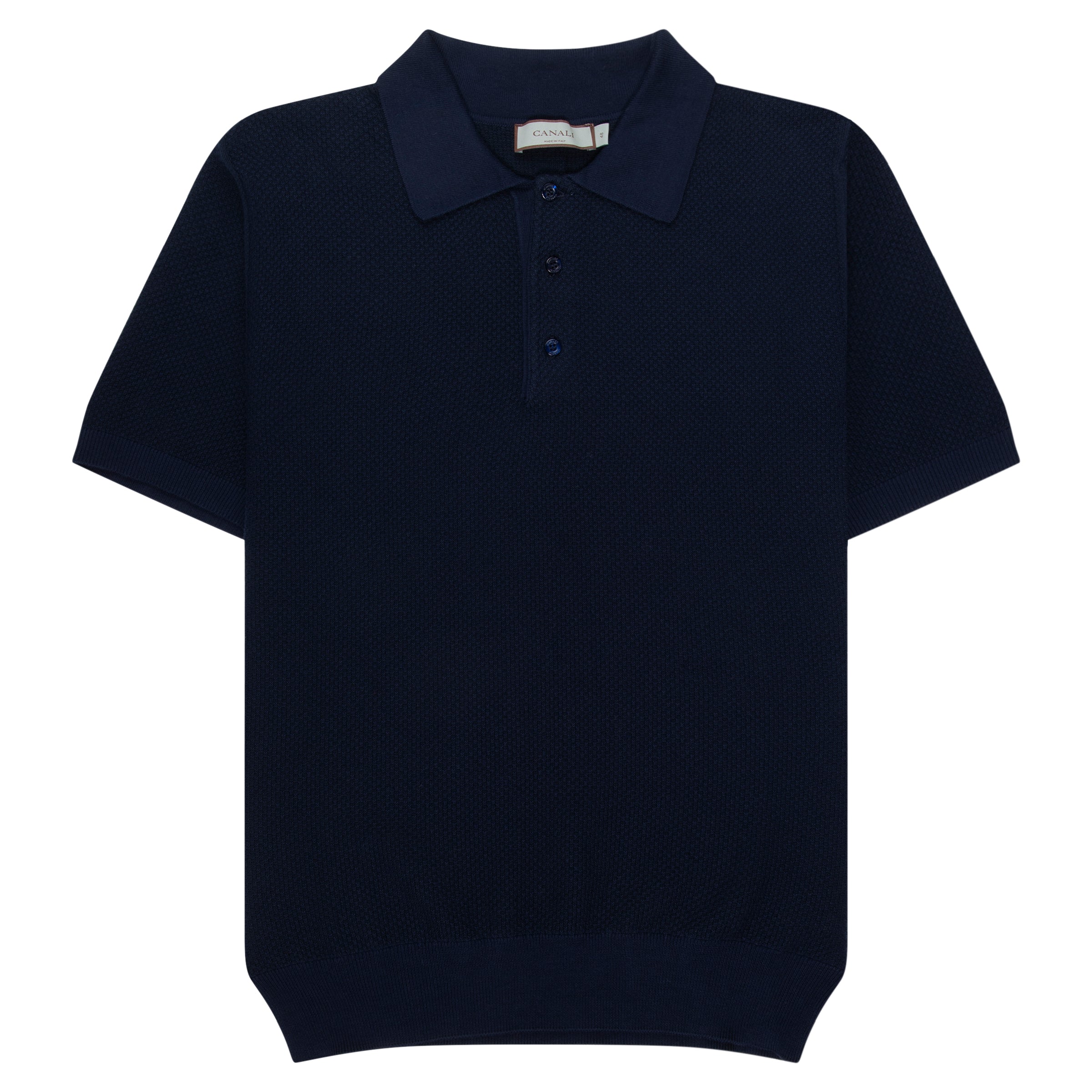 Canali presents this Italian-crafted polo shirt with a distinctive honeycomb-textured knit