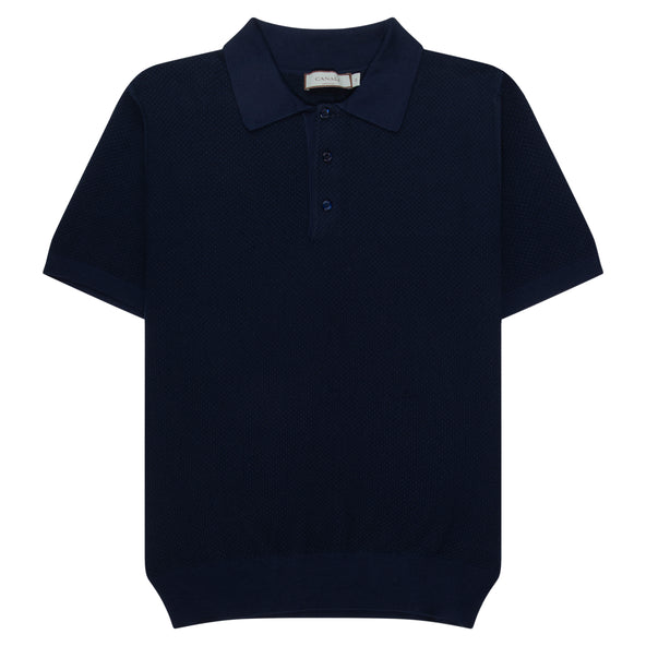 Canali presents this Italian-crafted polo shirt with a distinctive honeycomb-textured knit