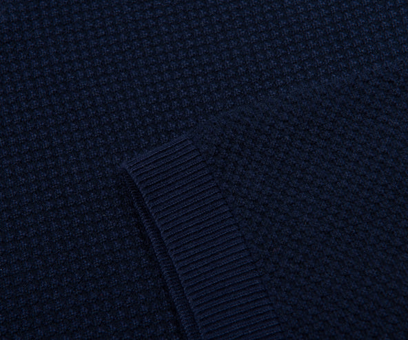 Canali Navy Micro-Structured Polo