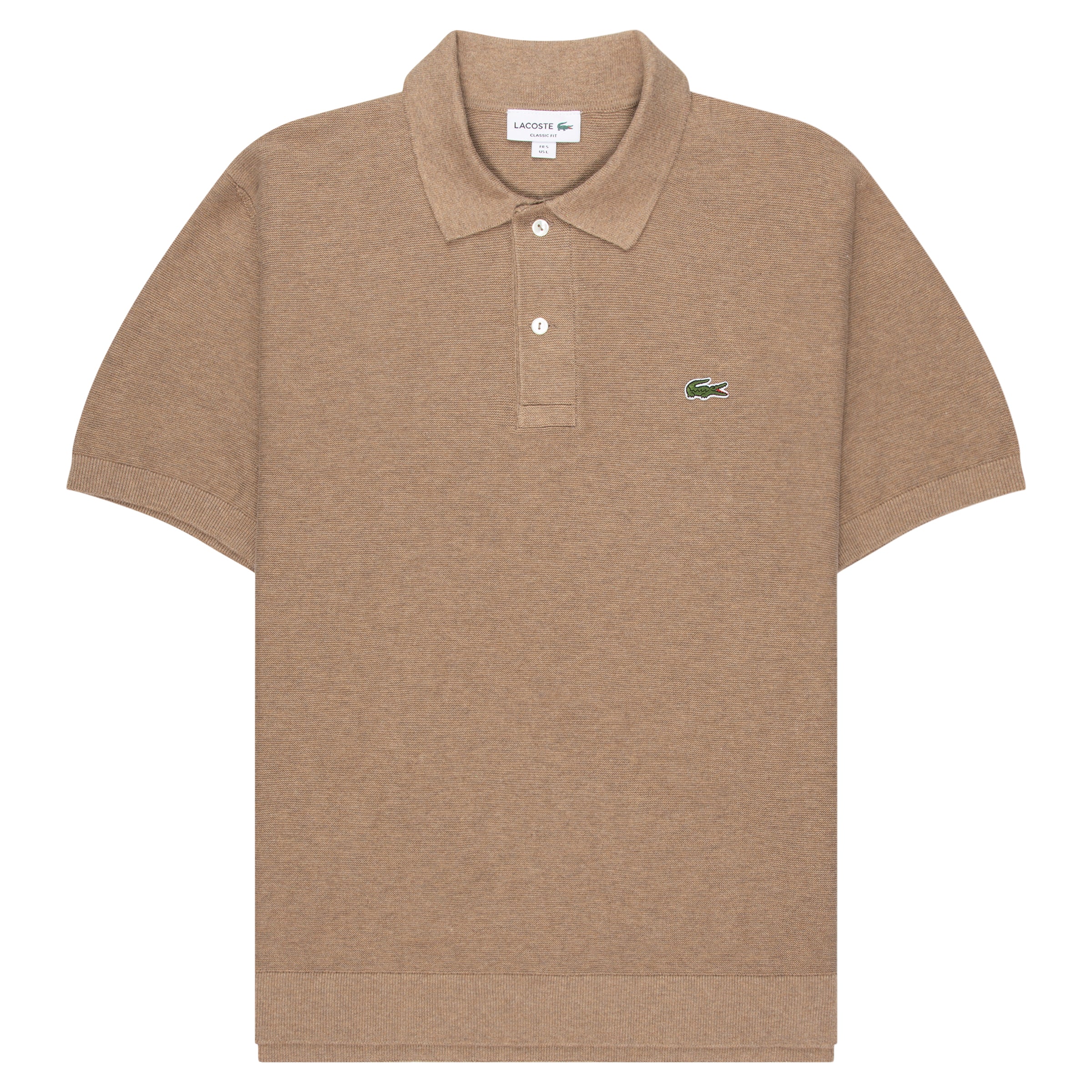 Lacoste Taupe Towel Knitted Polo