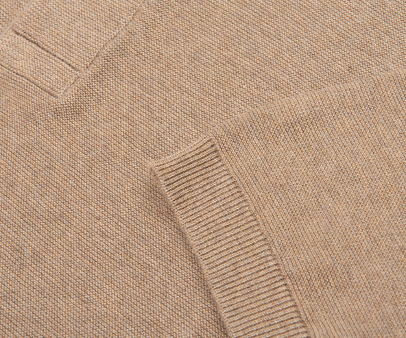 Lacoste Taupe Towel Knitted Polo