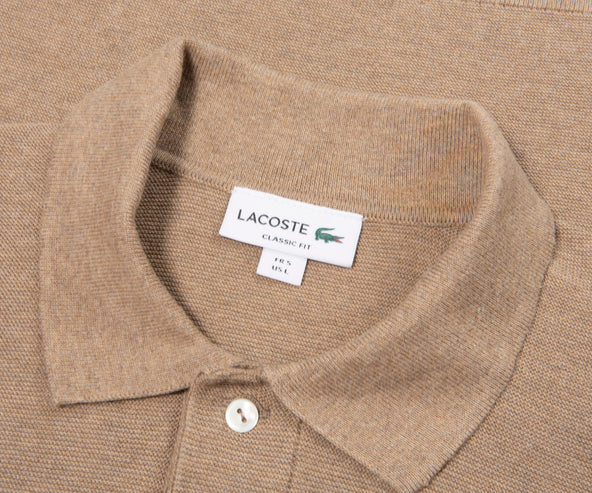 Lacoste Taupe Towel Knitted Polo