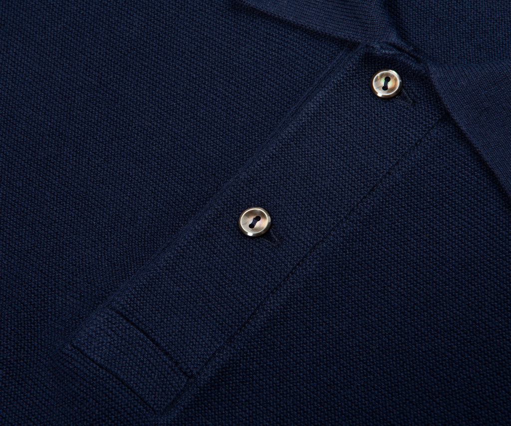 Lacoste Navy Towel Knitted Polo