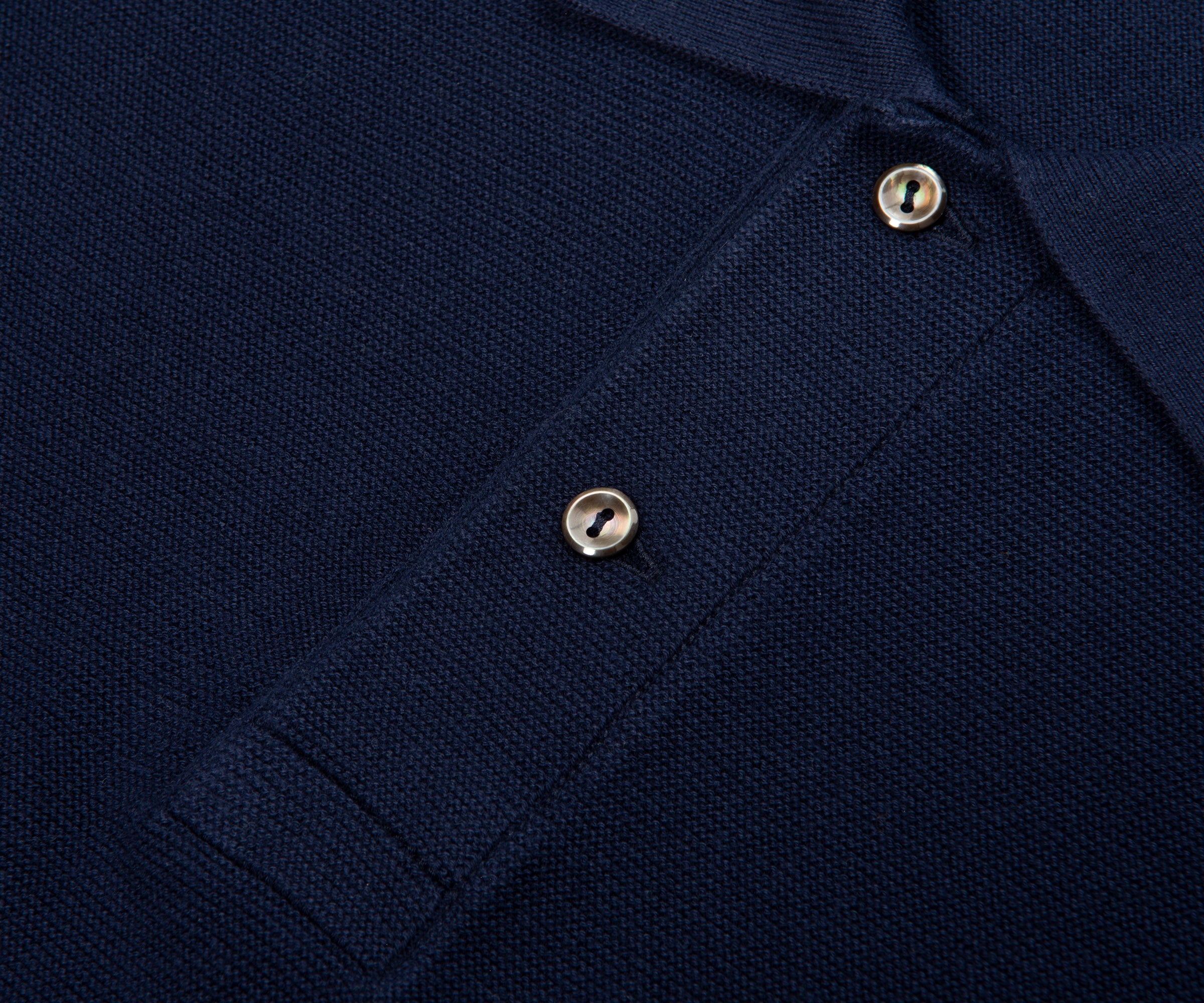 Lacoste Navy Towel Knitted Polo