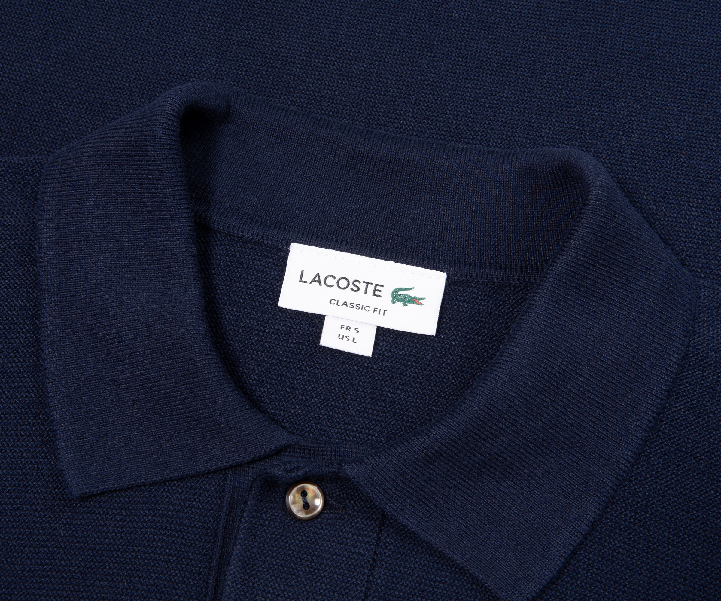 Lacoste Navy Towel Knitted Polo