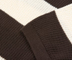 Lacoste Brown/Cream Bar Stripe Knitted Polo