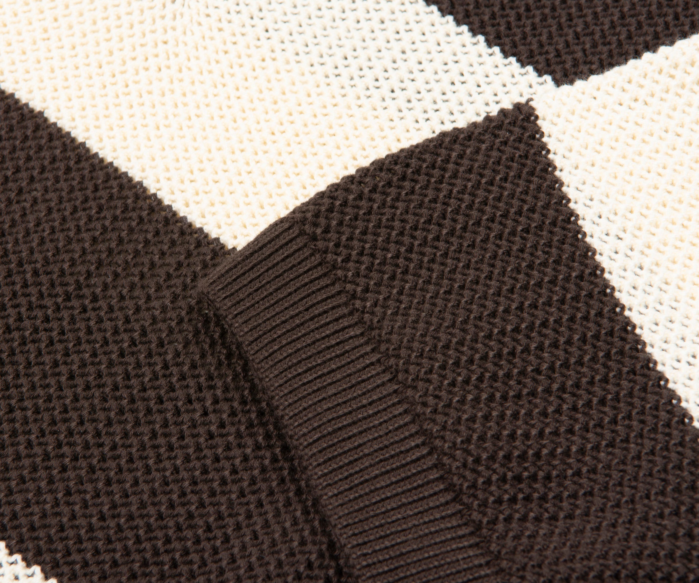 Lacoste Brown/Cream Bar Stripe Knitted Polo