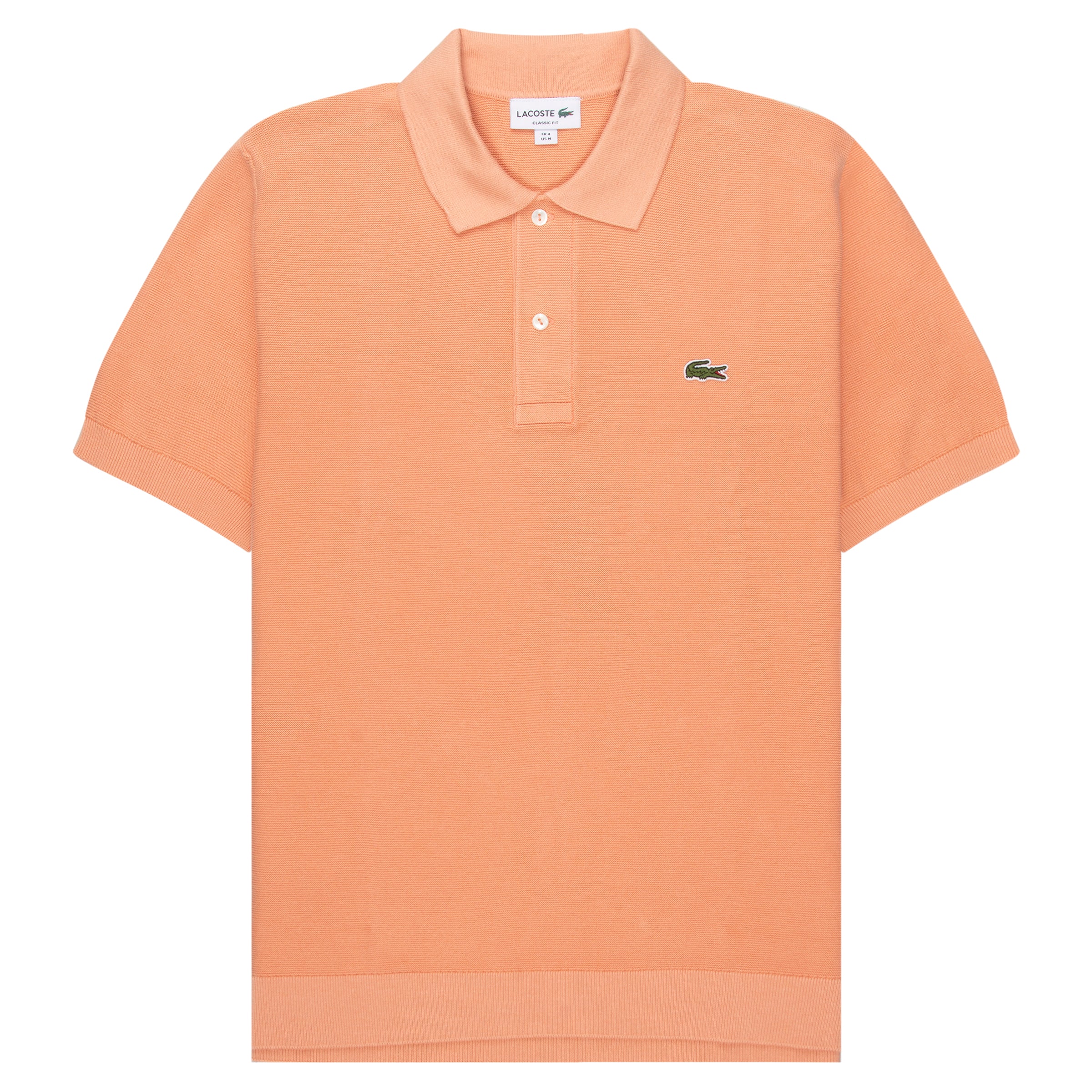 Lacoste Salmon Towel Knitted Polo with a brand logo on the chest
