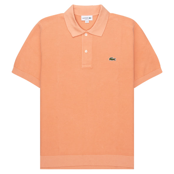 Lacoste Salmon Towel Knitted Polo with a brand logo on the chest