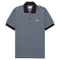 Lacoste Brown/Blue Knitted Striped Polo