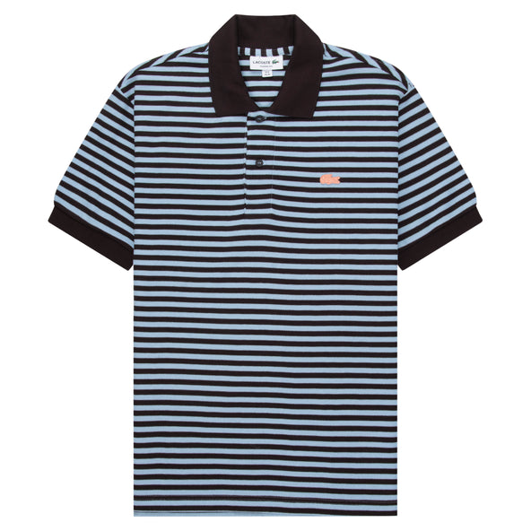 Lacoste Brown/Blue Knitted Striped Polo