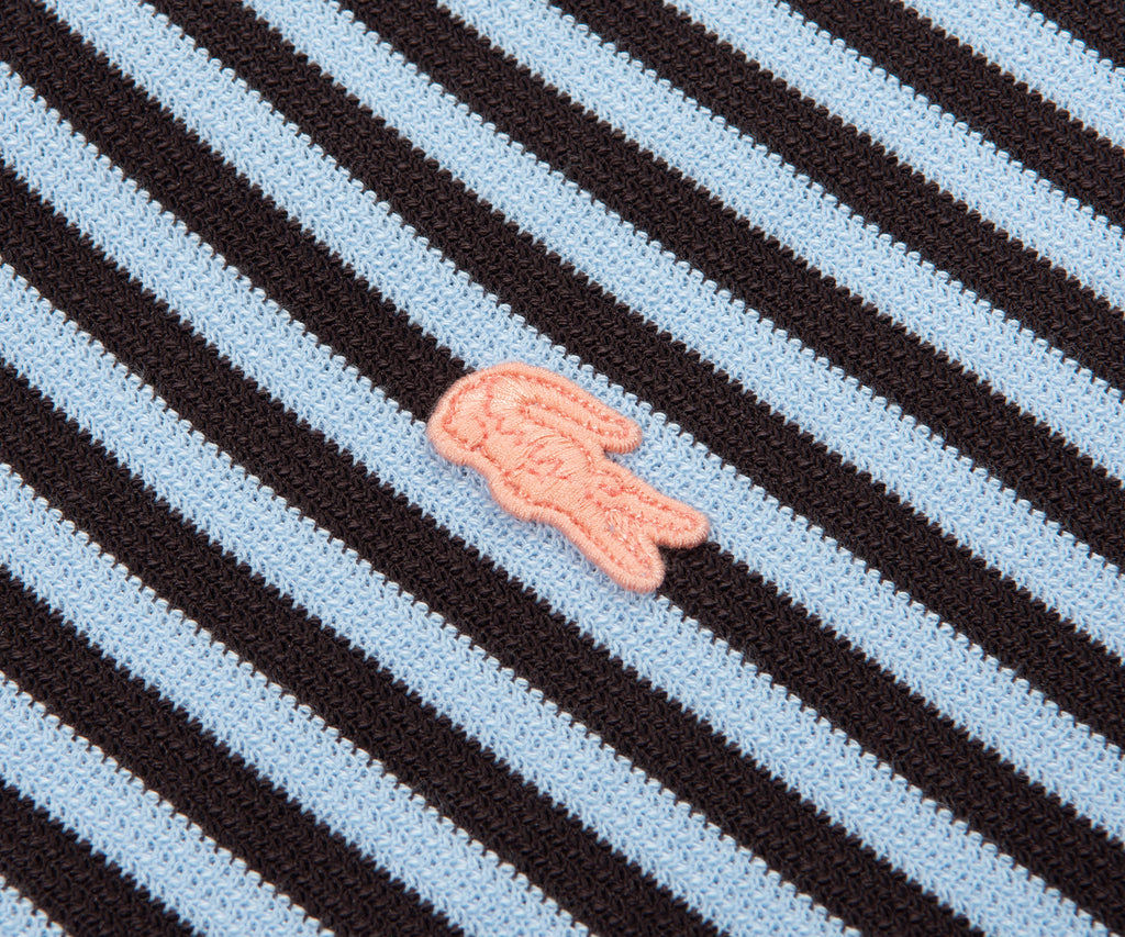 Lacoste Brown/Blue Knitted Striped Polo