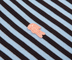 Lacoste Brown/Blue Knitted Striped Polo