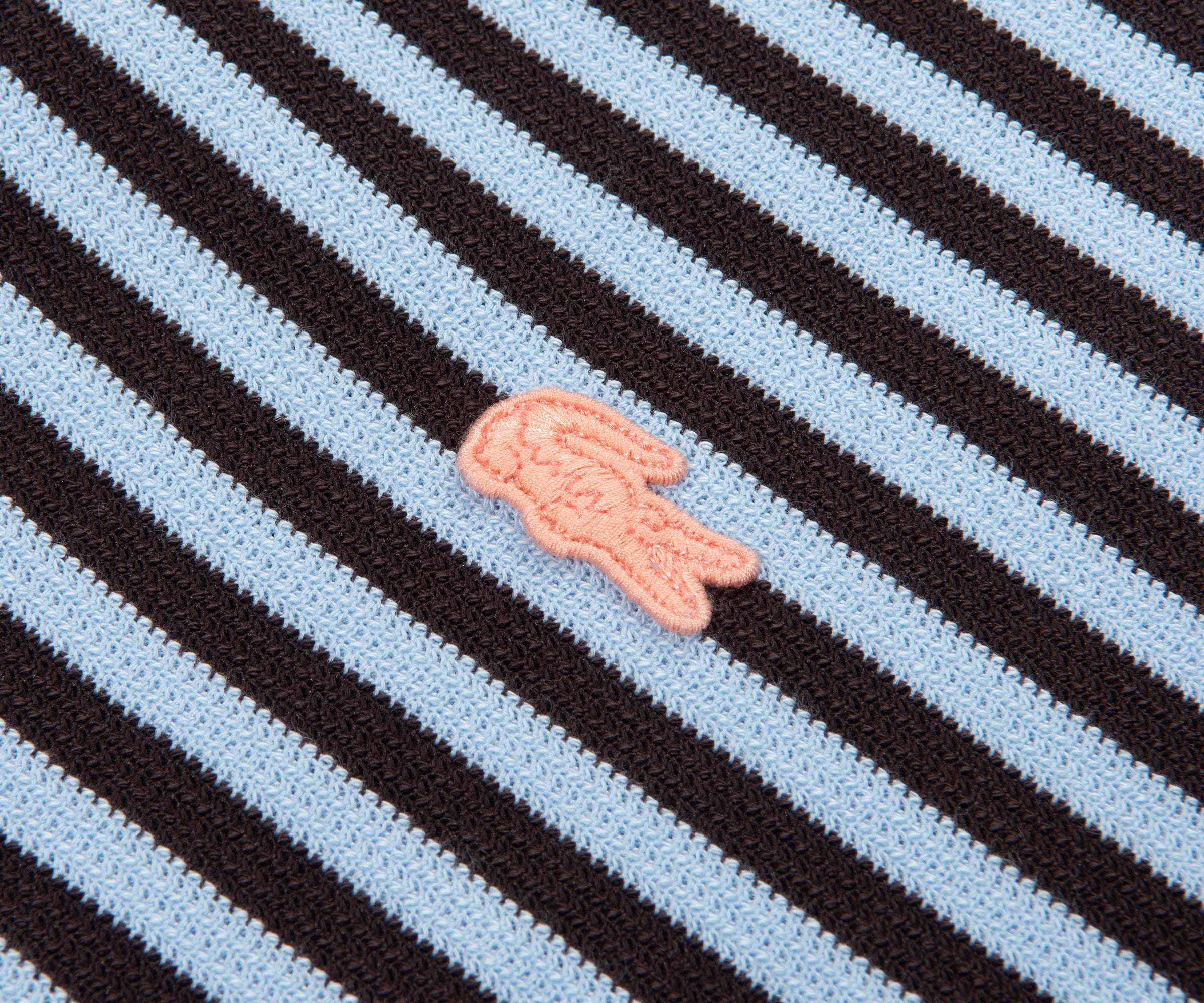 Lacoste Brown/Blue Knitted Striped Polo