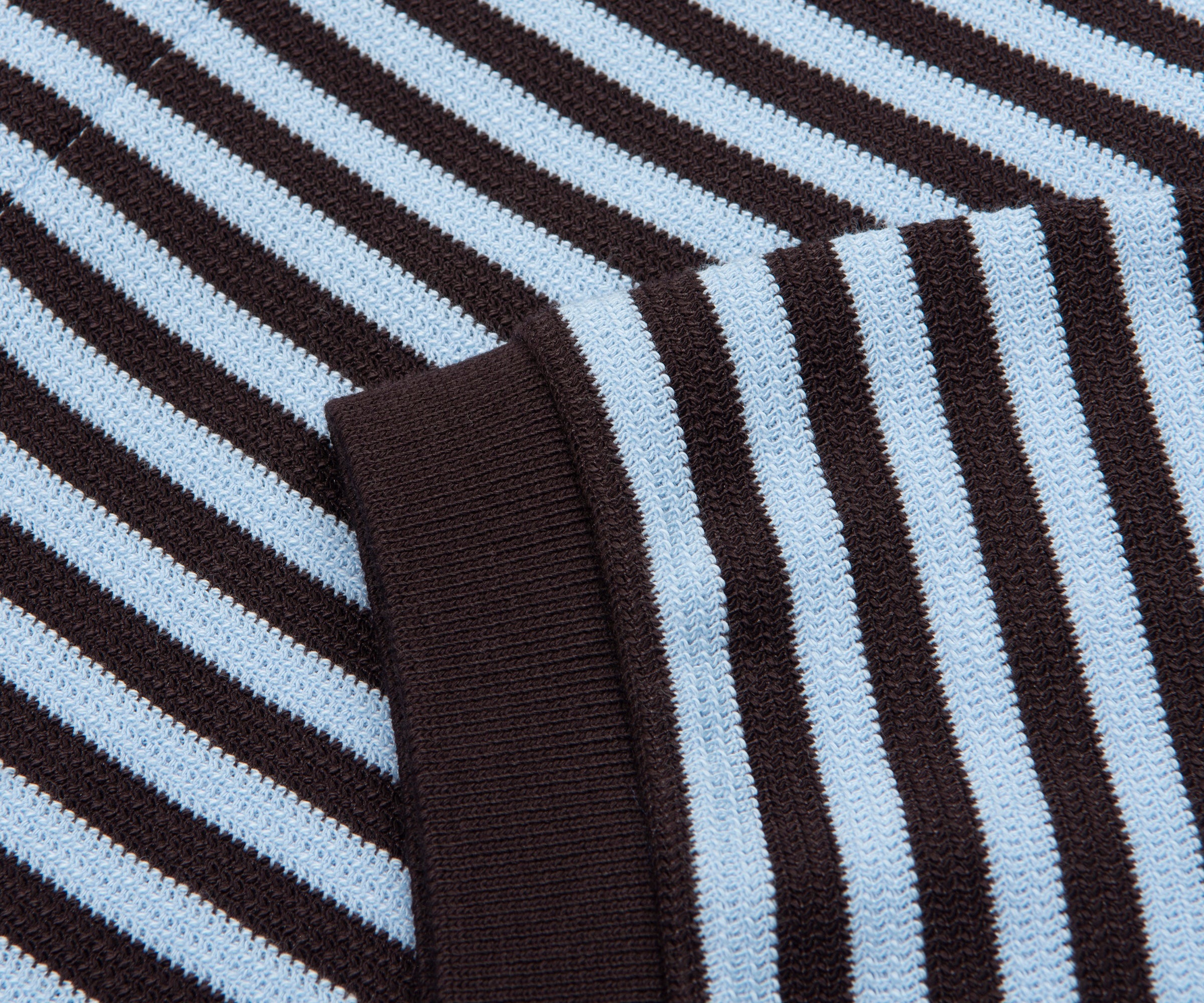 Lacoste Brown/Blue Knitted Striped Polo