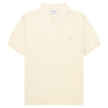 Lacoste Cream Heavy Knitted Tennis Polo with a brand logo on the chest