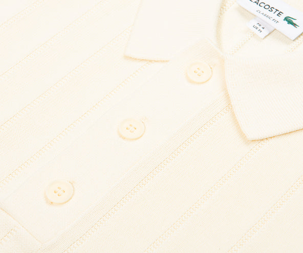 Lacoste Cream Heavy Knitted Tennis Polo