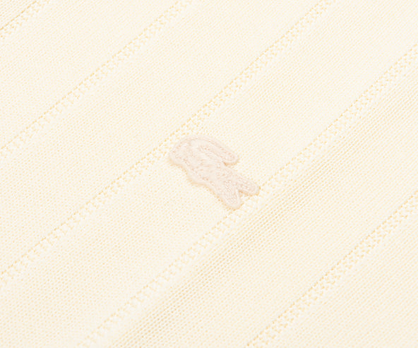 Lacoste Cream Heavy Knitted Tennis Polo