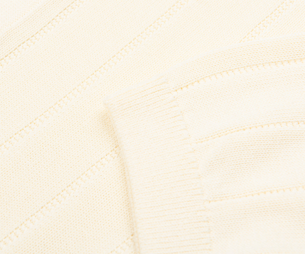 Lacoste Cream Heavy Knitted Tennis Polo