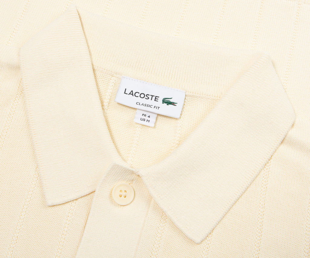 Lacoste Cream Heavy Knitted Tennis Polo