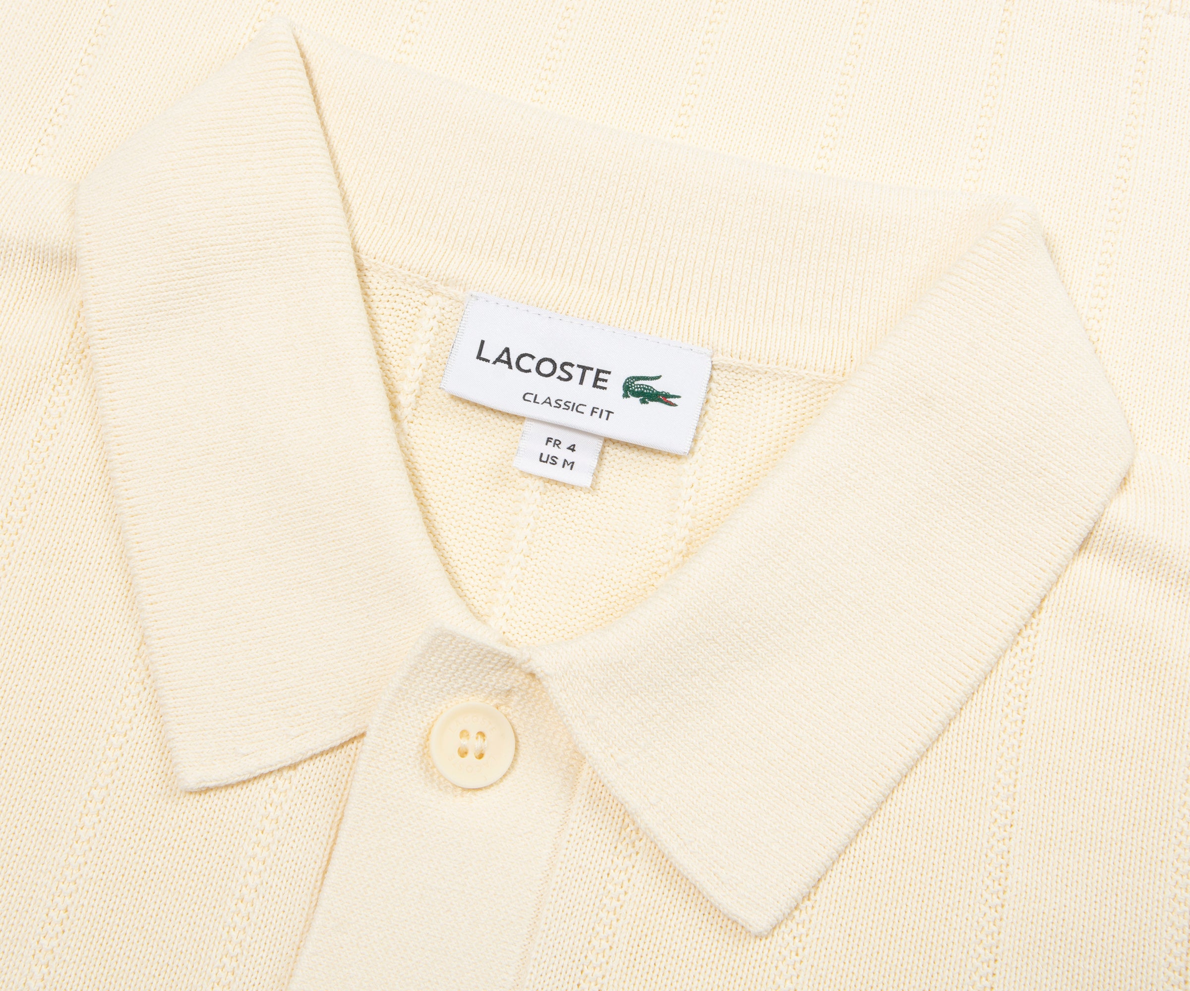 Lacoste Cream Heavy Knitted Tennis Polo