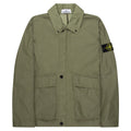 Stone Island Green Waxed Pigment Cotton Tela Overshirt