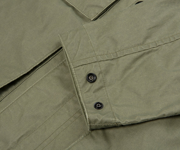 Stone Island Green Waxed Pigment Cotton Tela Overshirt