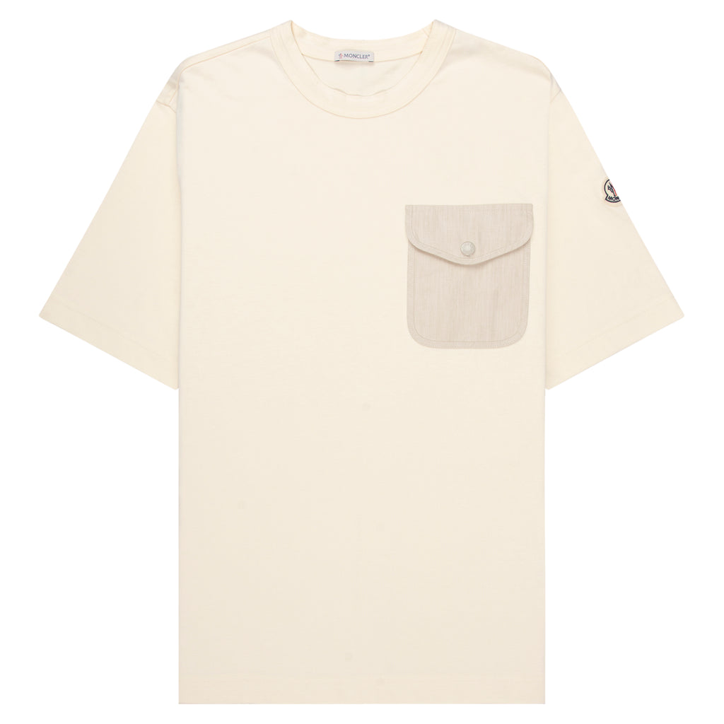 Moncler Cream Linen Pocket T-Shirt