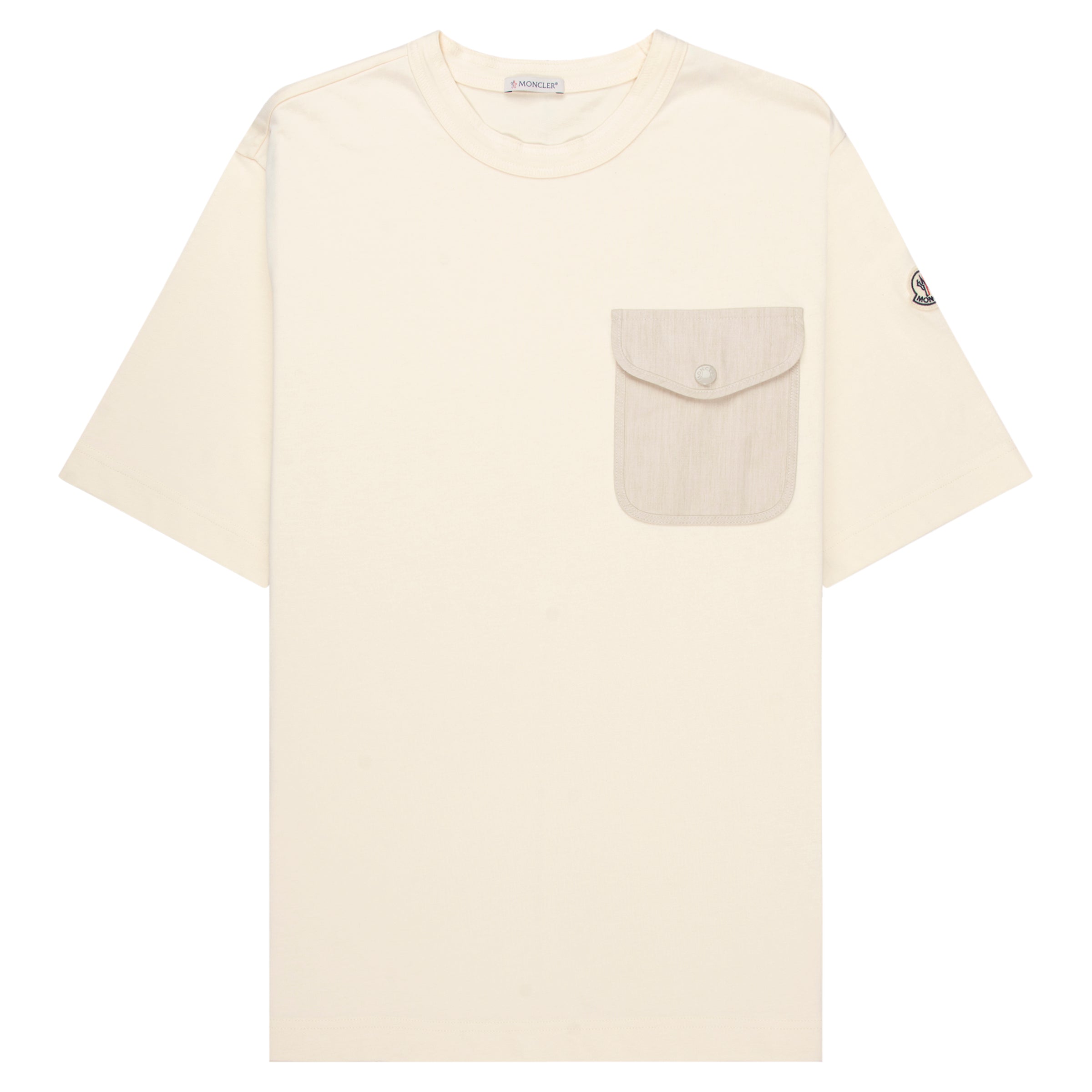 Moncler Cream Linen Pocket T-Shirt