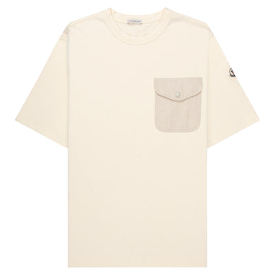 Moncler Cream Linen Pocket T-Shirt
