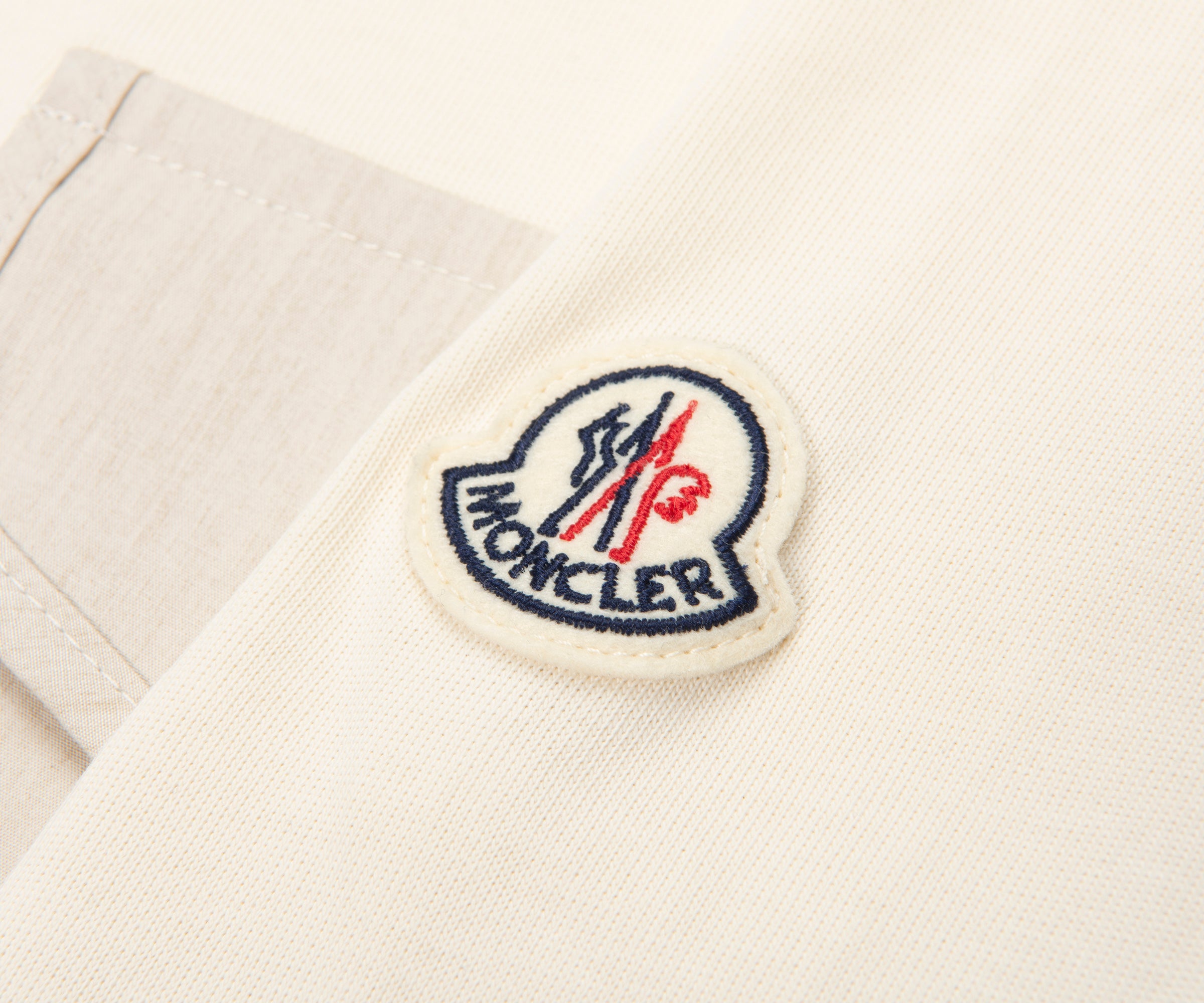 Moncler Cream Linen Pocket T-Shirt