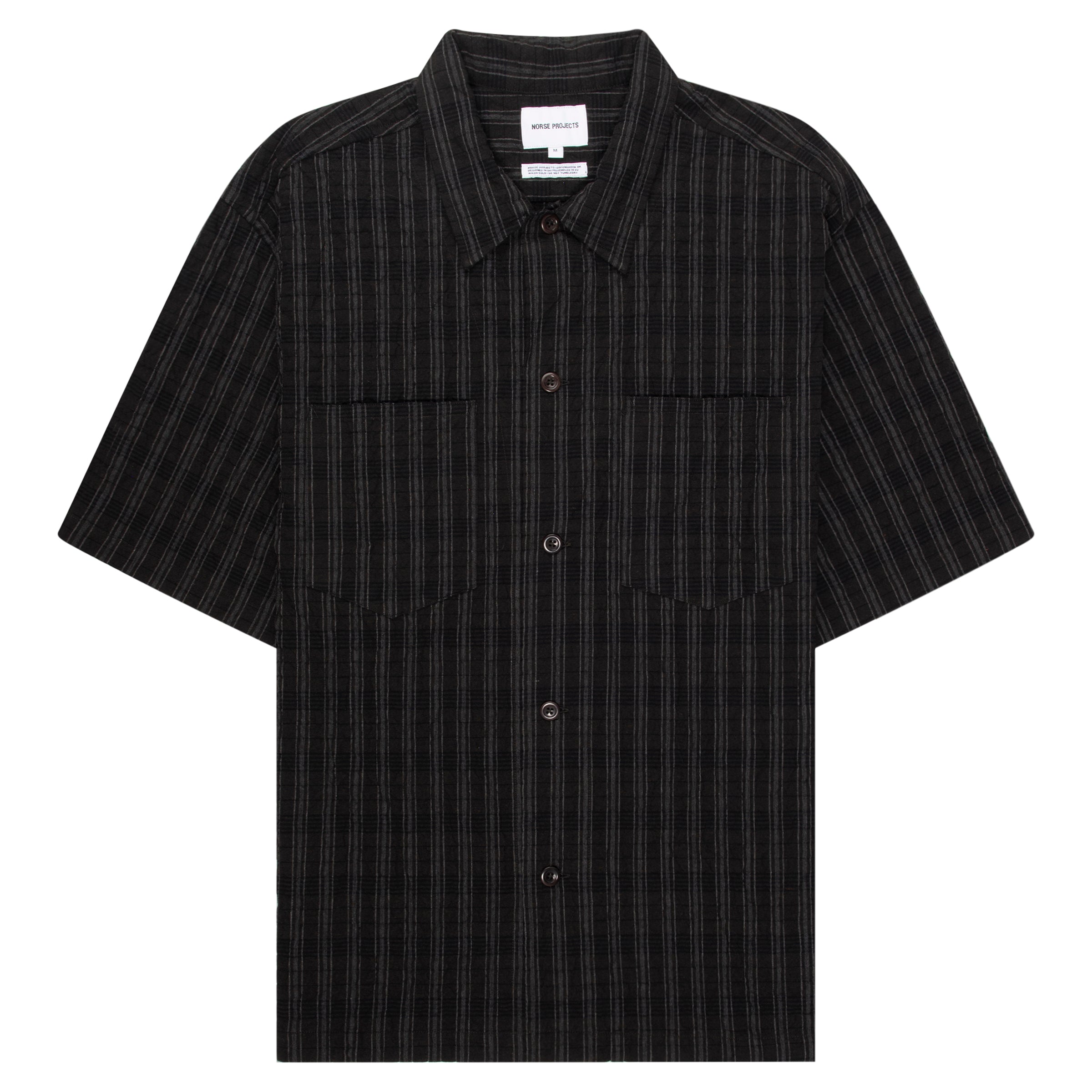 Norse Projects Brown/Grey Mols Striped SS Camp Shirt