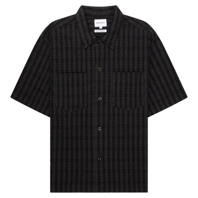 Norse Projects Brown/Grey Mols Striped SS Camp Shirt