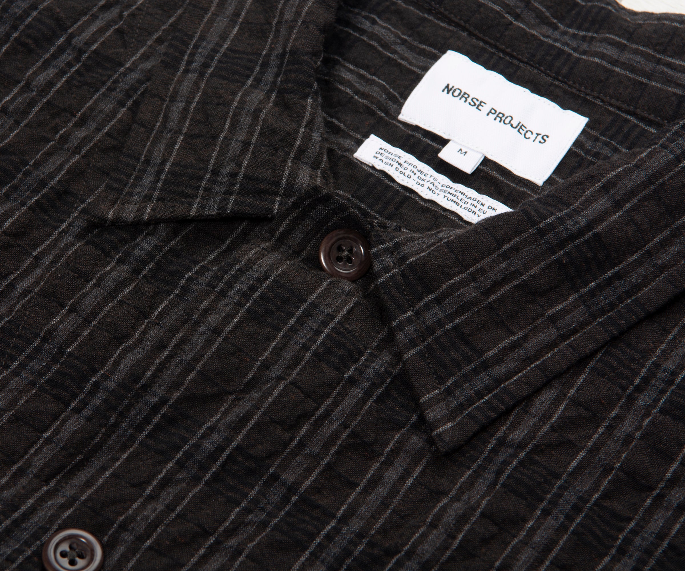 Norse Projects Brown/Grey Mols Striped SS Camp Shirt