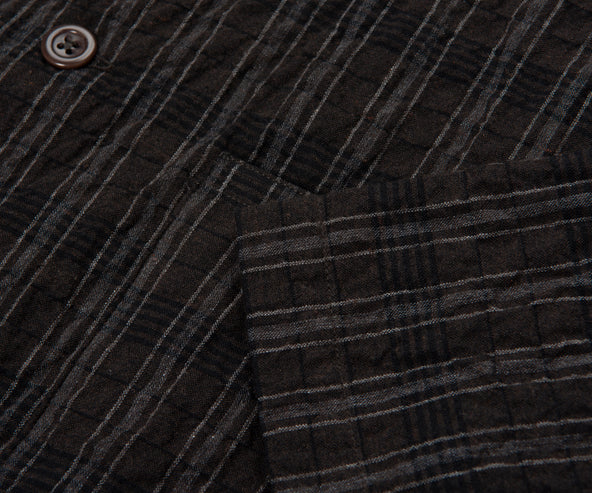 Norse Projects Brown/Grey Mols Striped SS Camp Shirt