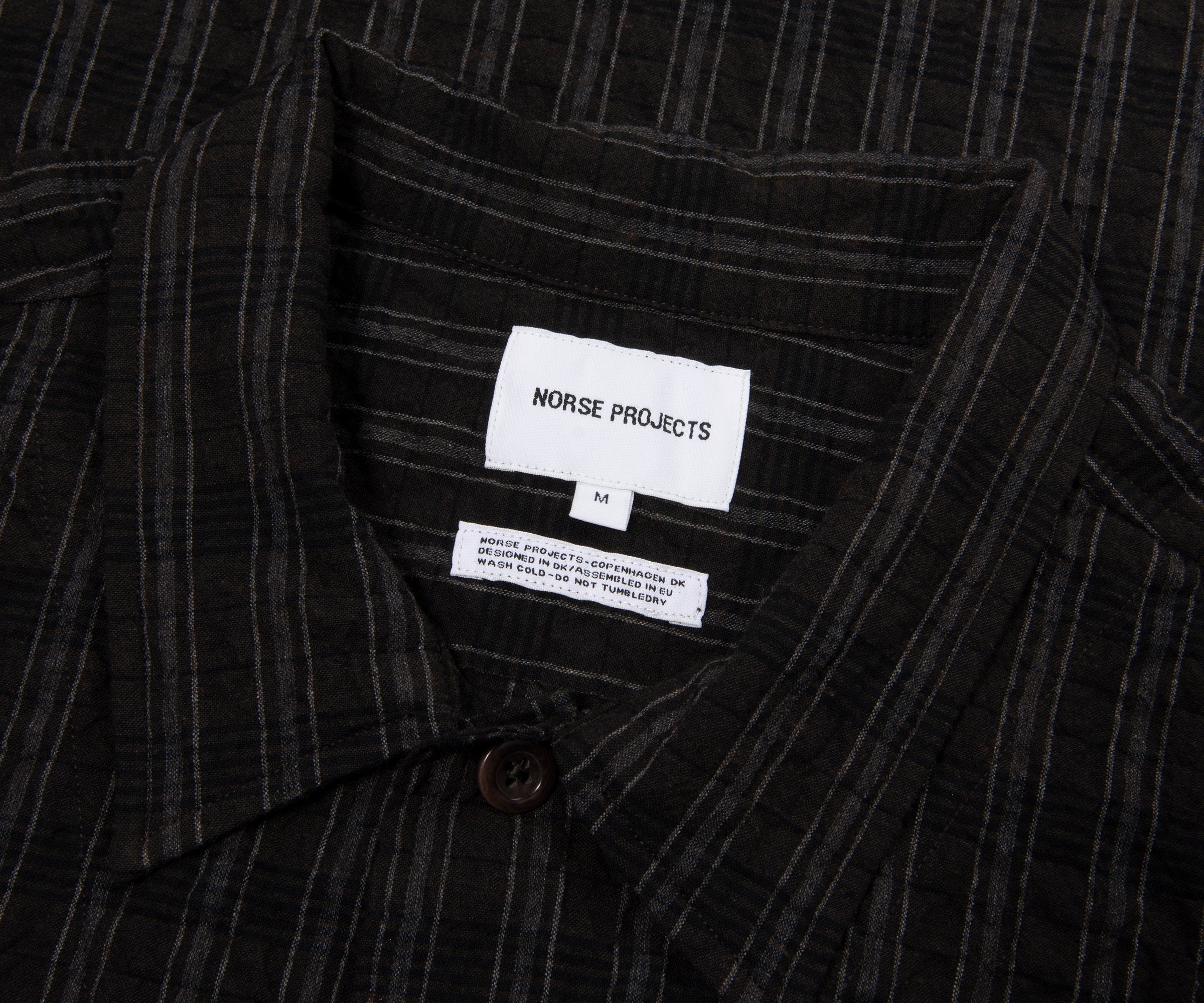 Norse Projects Brown/Grey Mols Striped SS Camp Shirt