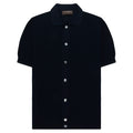 Filippo Navy Woven Full Button Polo