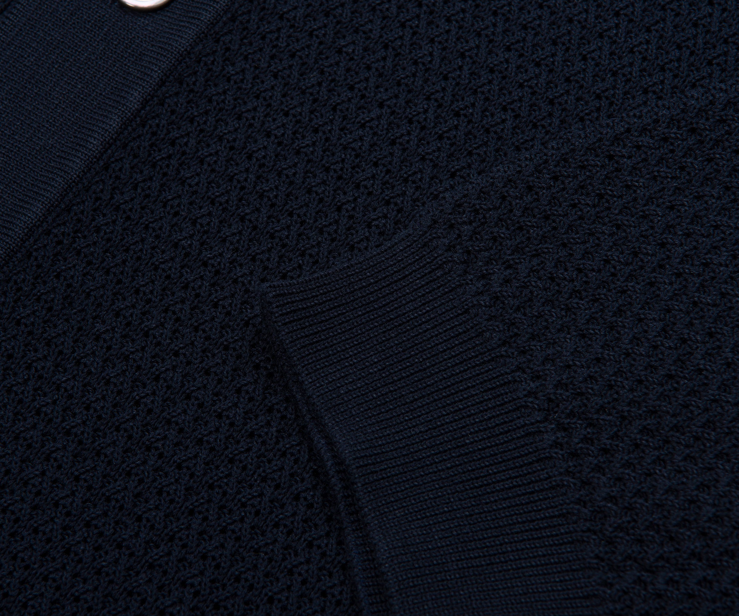 Filippo Navy Woven Full Button Polo
