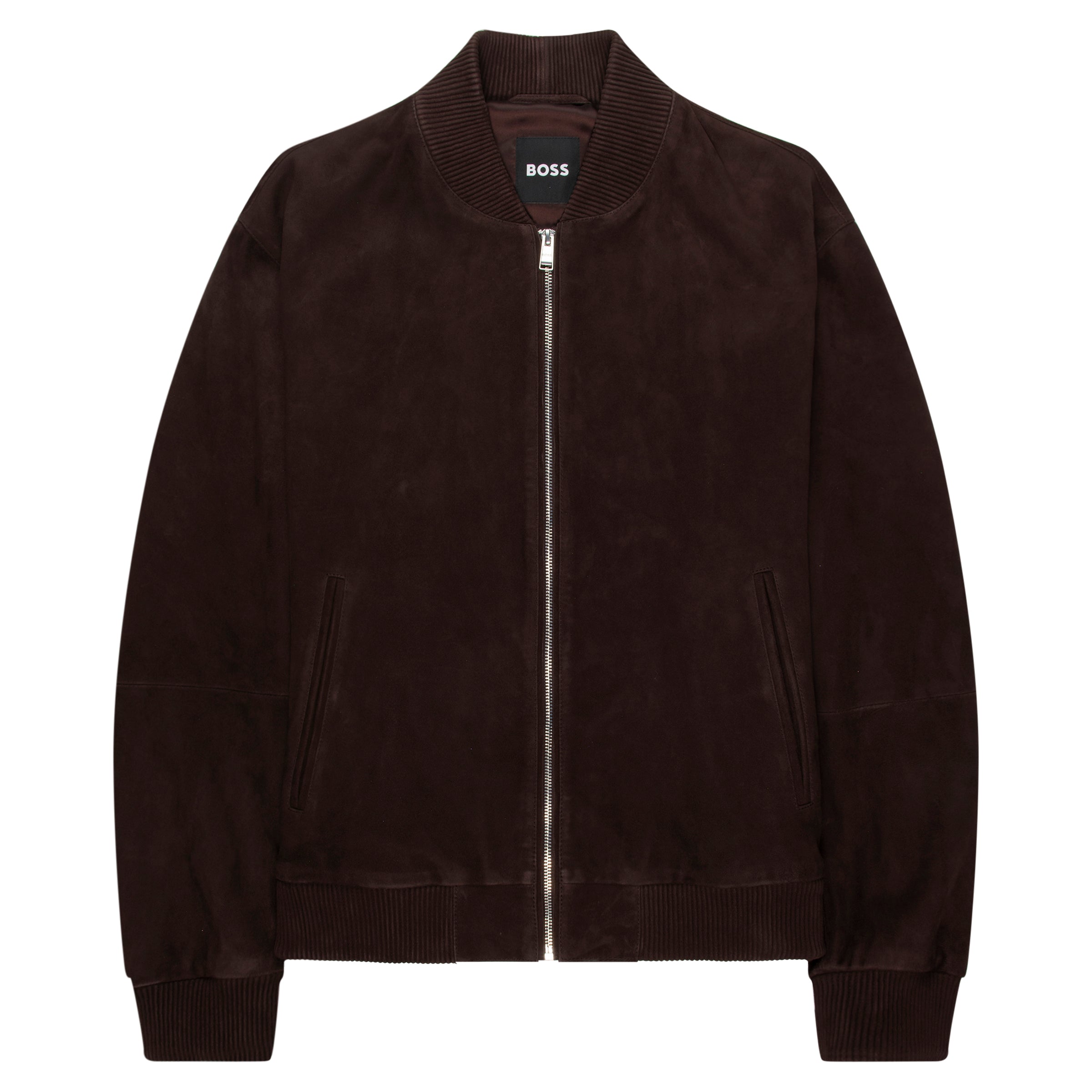 Boss Brown H Muller Suede Bomber Jacket
