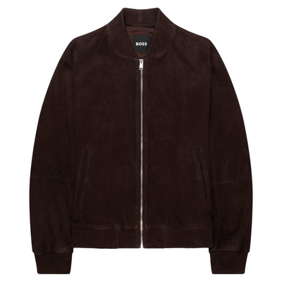 Boss Brown H Muller Suede Bomber Jacket