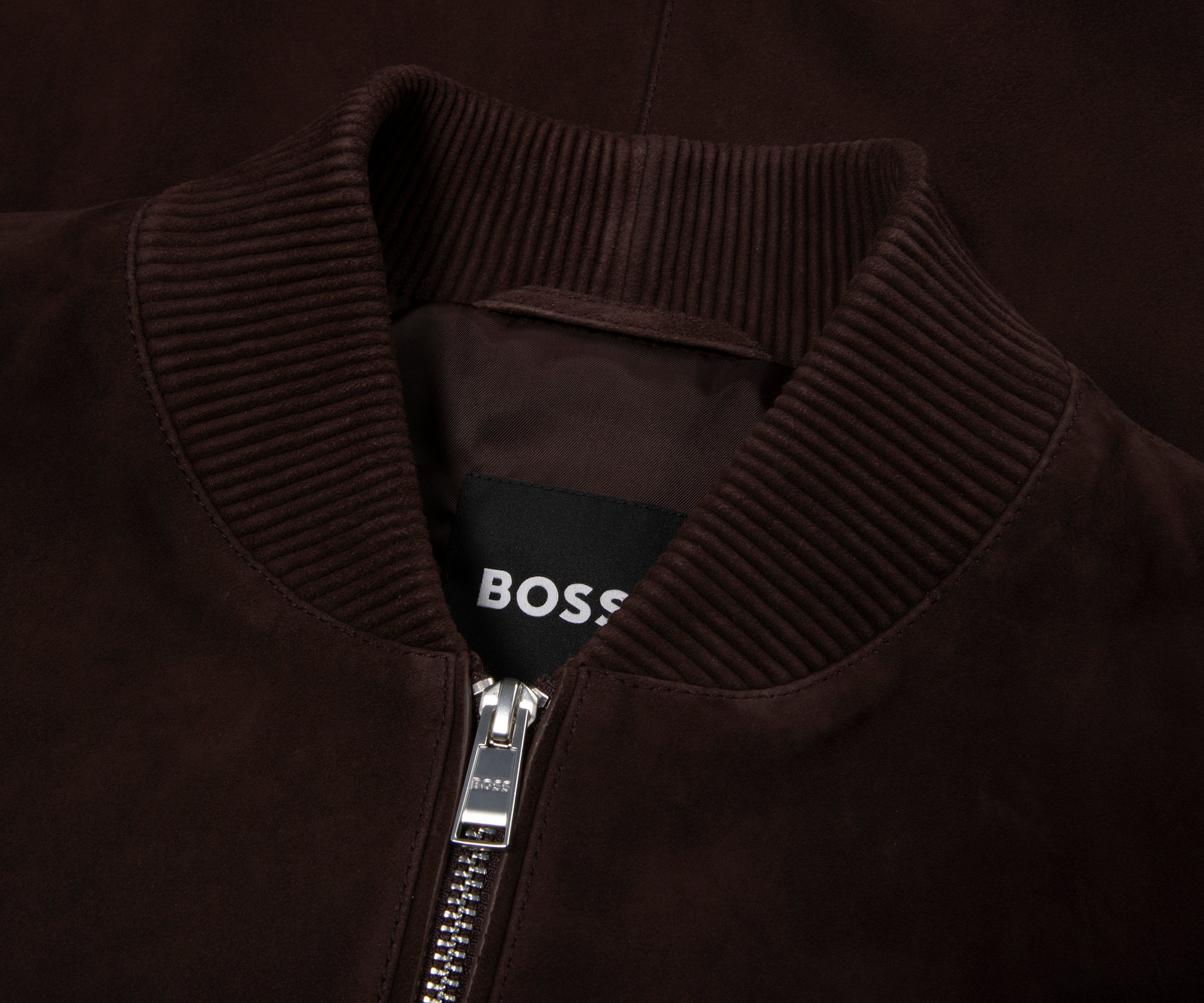 Boss Brown H Muller Suede Bomber Jacket
