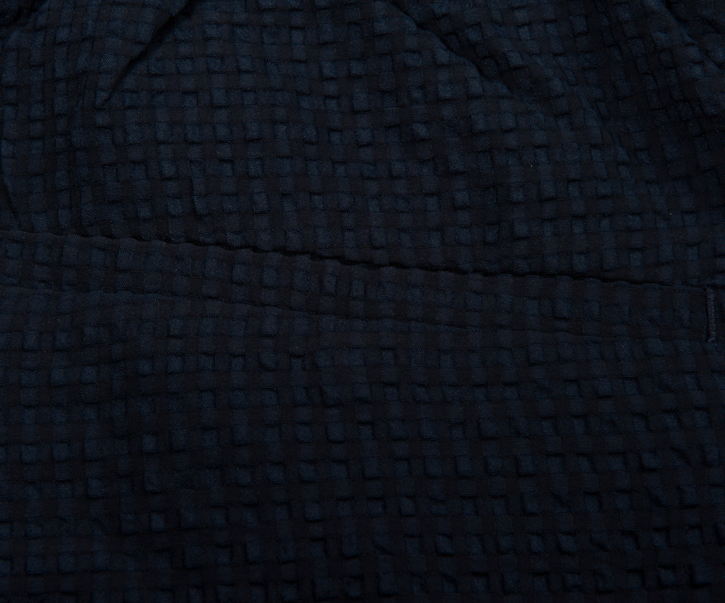 Armani Navy Icon Checkered Crimp Shorts