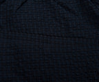 Armani Navy Icon Checkered Crimp Shorts