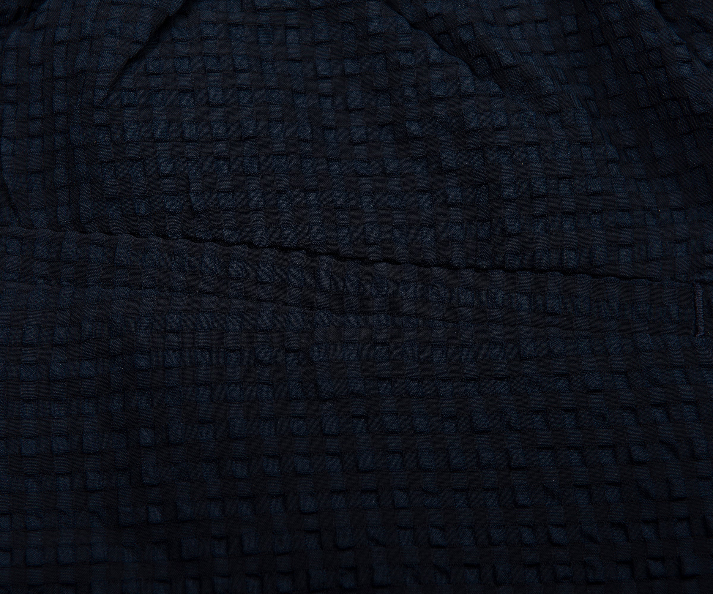 Armani Navy Icon Checkered Crimp Shorts