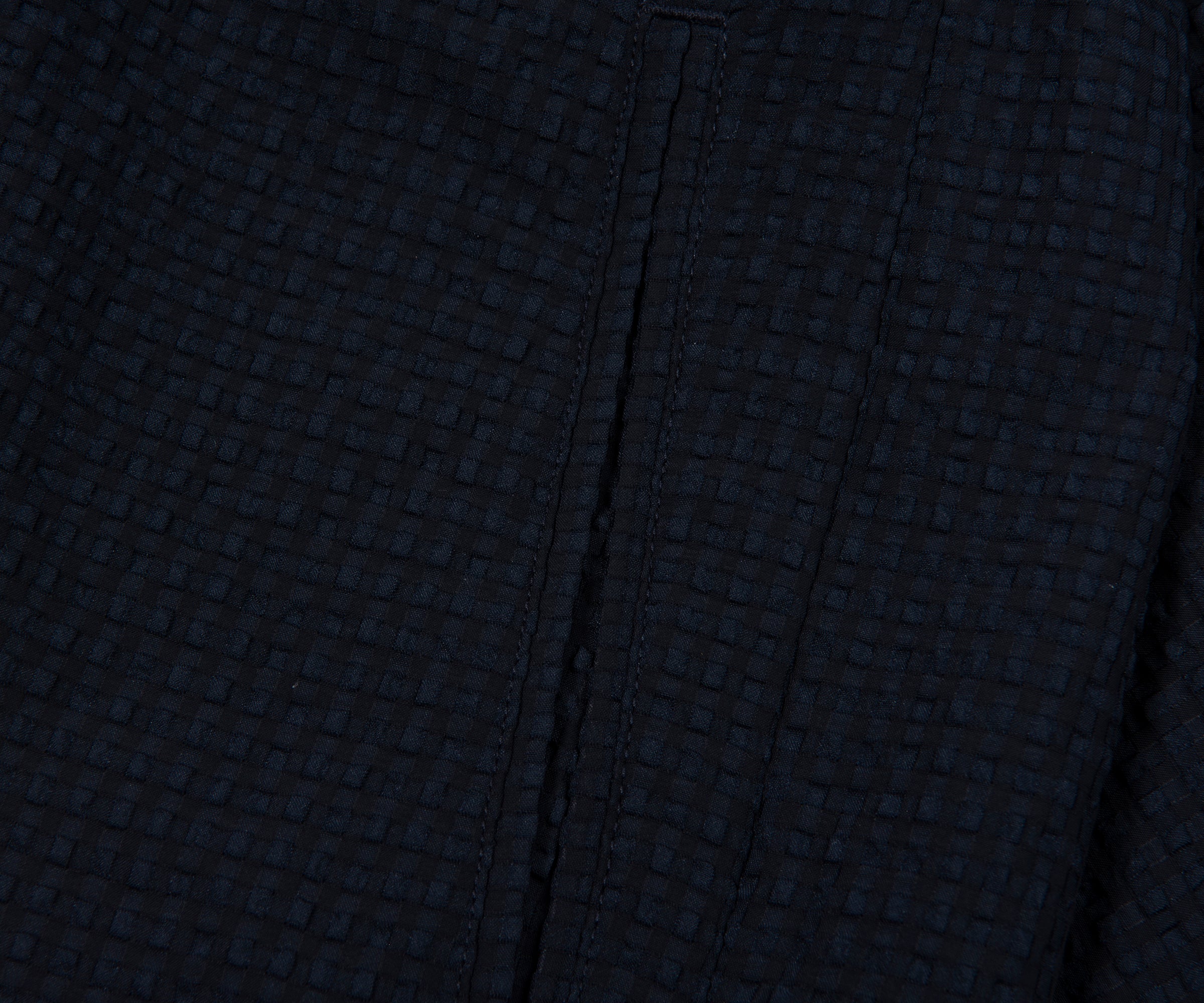 Armani Navy Icon Checkered Crimp Shorts