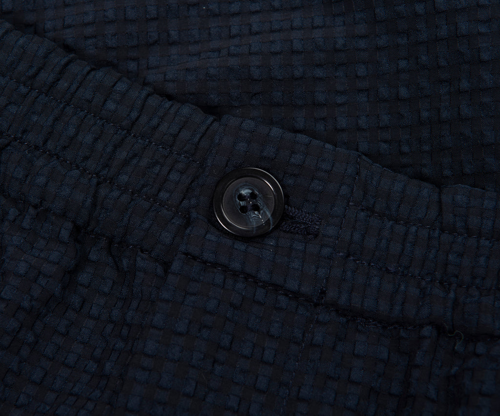 Armani Navy Icon Checkered Crimp Shorts