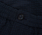 Armani Navy Icon Checkered Crimp Shorts